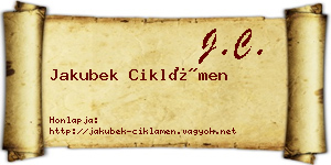 Jakubek Ciklámen névjegykártya